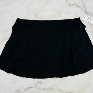 Anne Cole Plus Sized Banded Solid Swim Skirt Black Size 24W New Lined